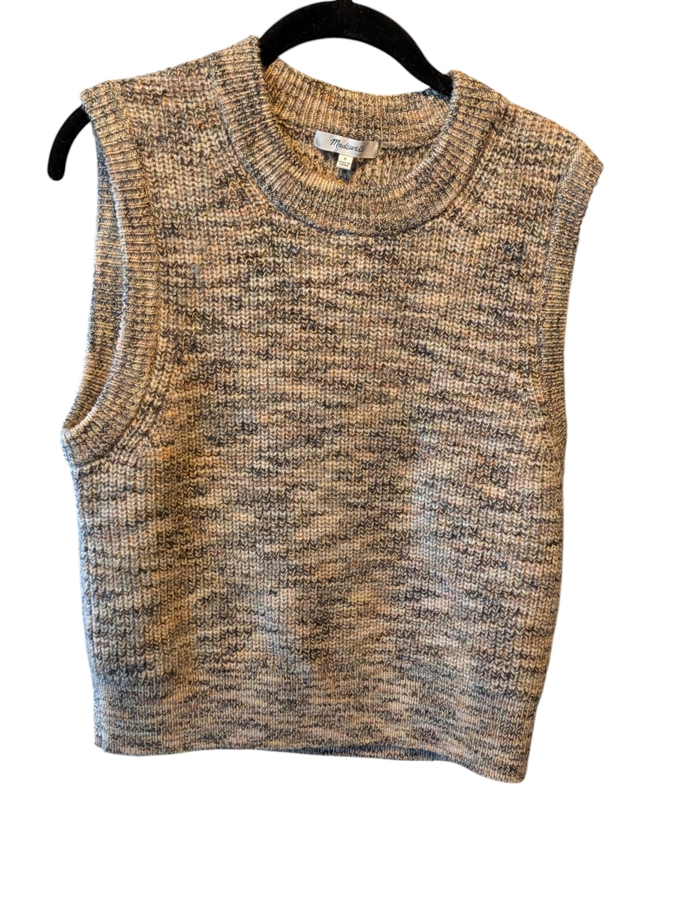 Madewell Sleeveless Knit Sweater Vest in Marled Beige